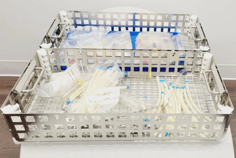 Getinge Endoscopy Racks w/ Accessories 27-1/4" x 6 Lot of 2 Gettinge