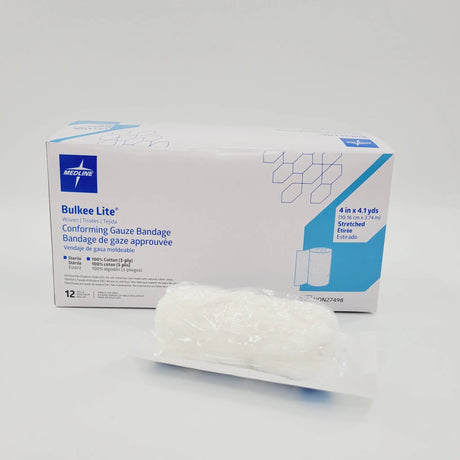 Medline Bulkee Lite NON27498 Conforming Gauze Bandage 4"x4.1 yds. Case of 96 Medline