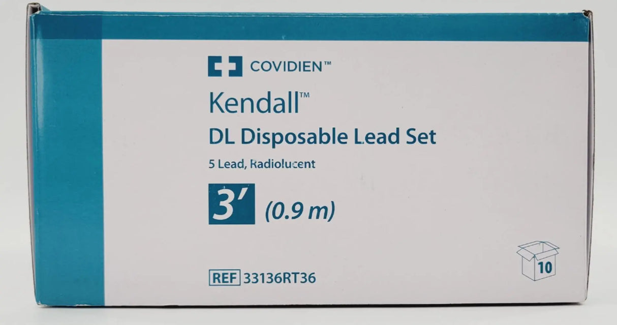 Covidien 33136RT36 Kendall DL Disposable Lead Set 3' Box of 10 Covidien