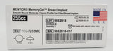 Mentor 350-7255MC Memory Gel Moderate Classic Breast Implant 255cc Mentor