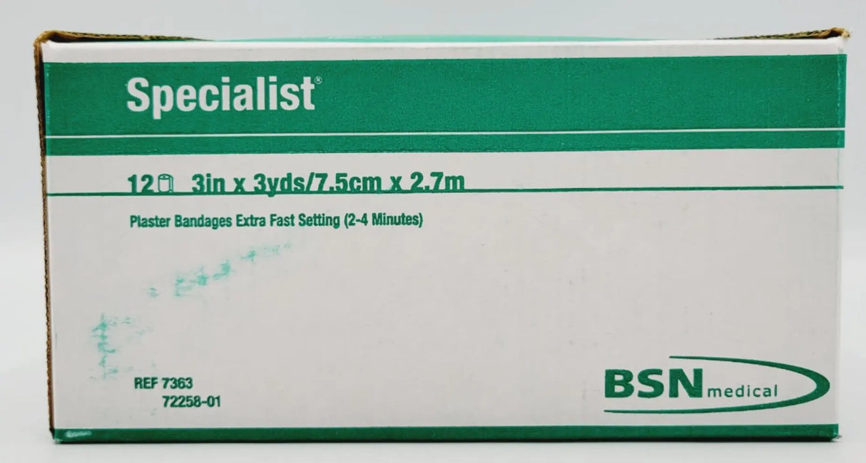 BSN Medical 7363 Specialist Plaster Bandages  X-Fast Setting 3" x 3yds 12 Rolls BSN