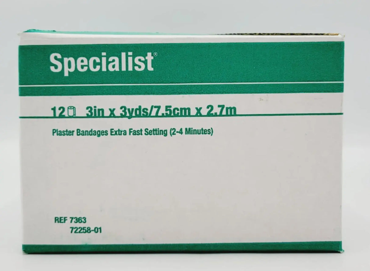BSN Medical 7363 Specialist Plaster Bandages  X-Fast Setting 3" x 3yds 12 Rolls BSN