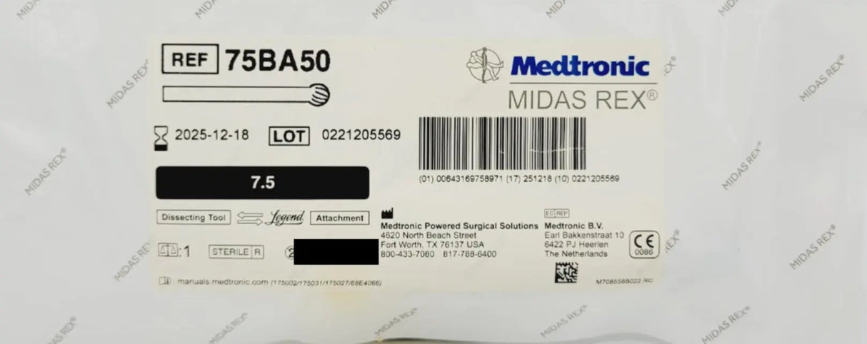 Medtronic 75BA50 Midas Rex Dissecting Tool Legend Attachment Medtronic Midas Rex