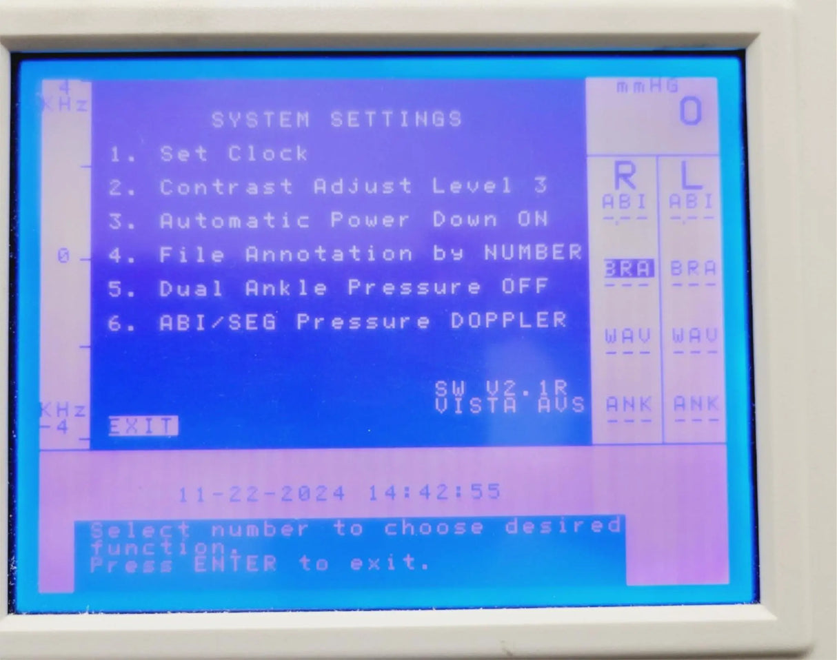 Summit Doppler Vista Avs Vascular System SW Version V2.1R Bio-Med Certified Summit Doppler