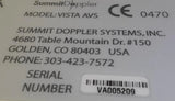 Summit Doppler Vista Avs Vascular System SW Version V2.1R Bio-Med Certified Summit Doppler