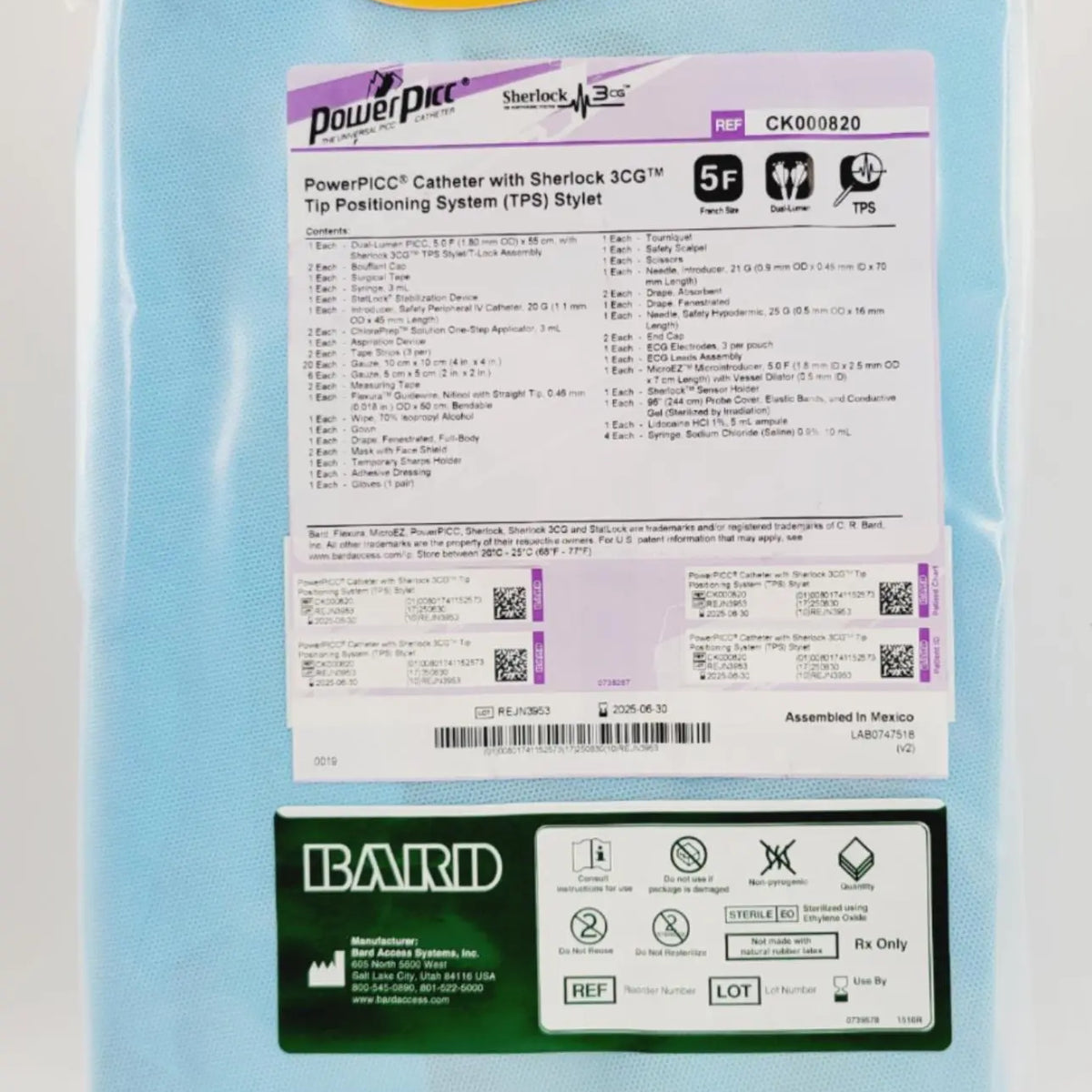 Bard CK000820 PICC Catheter Placement Kit w/ Sherlock 3CG - Primis ...