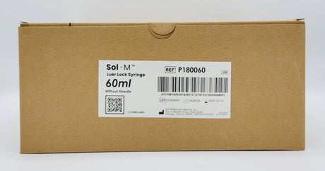 Sol-Millennium P180060 Luer Lock Syringes 60ml w/o Needle BX/30