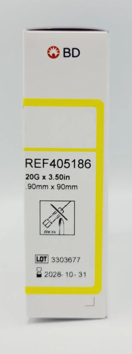 BD 405186 Weiss Epidural Needle 20G x 3.50in Box of 10 BD