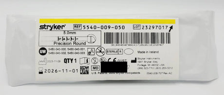 Stryker 5540-009-050 Precision Round Bur 5.0mm Orthopedic Stryker
