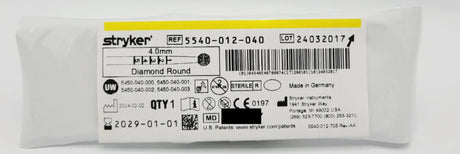 Stryker 5540-012-040 Diamond Round Bur 4.0mm Orthopedic Stryker