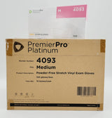 PremierPro Platinum Stretch Vinyl Exam Gloves 4093 Medium 1000/CS PremierPro