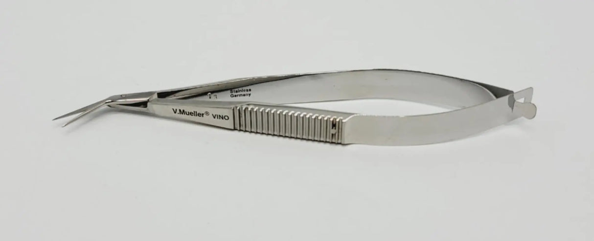 V. Mueller OP0917-801 Castroviejo Scissors Angled Blunt Flat Serrated 4-1/2" V. Mueller