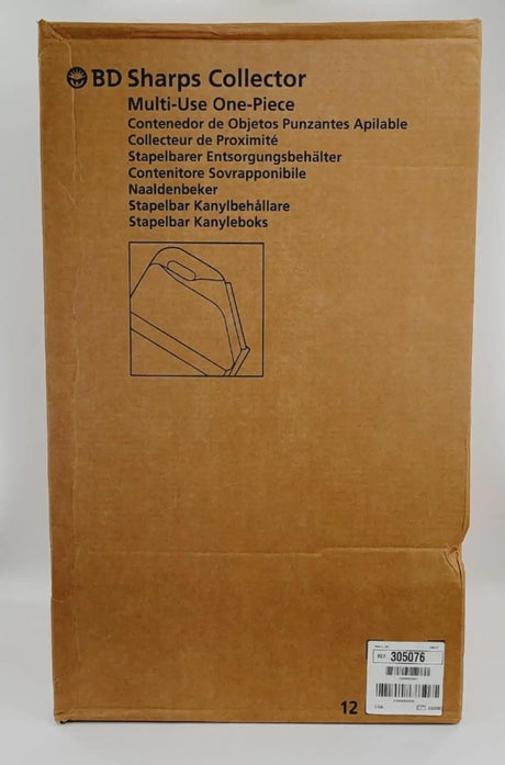 BD 305076 Sharps Collector Multi-Use One-Piece 3 Gallon Case of 12 BD