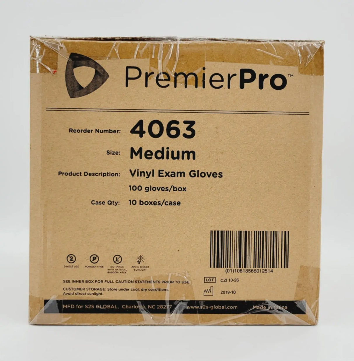 PremierPro Platinum Stretch Vinyl Exam Gloves 4063 Medium 1000/CS PremierPro