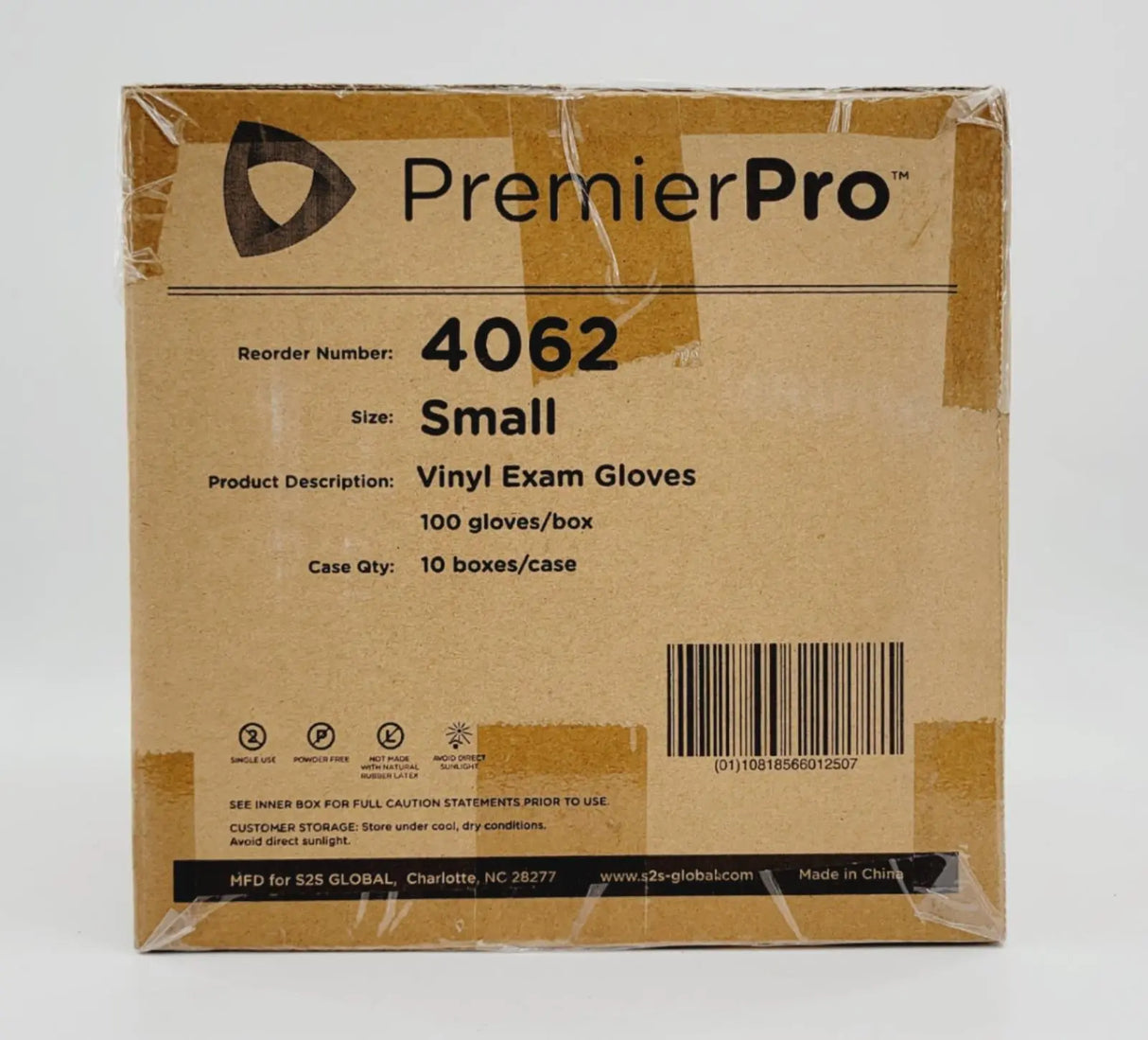 PremierPro Platinum Stretch Vinyl Exam Gloves 4062 Small 1000/CS PremierPro