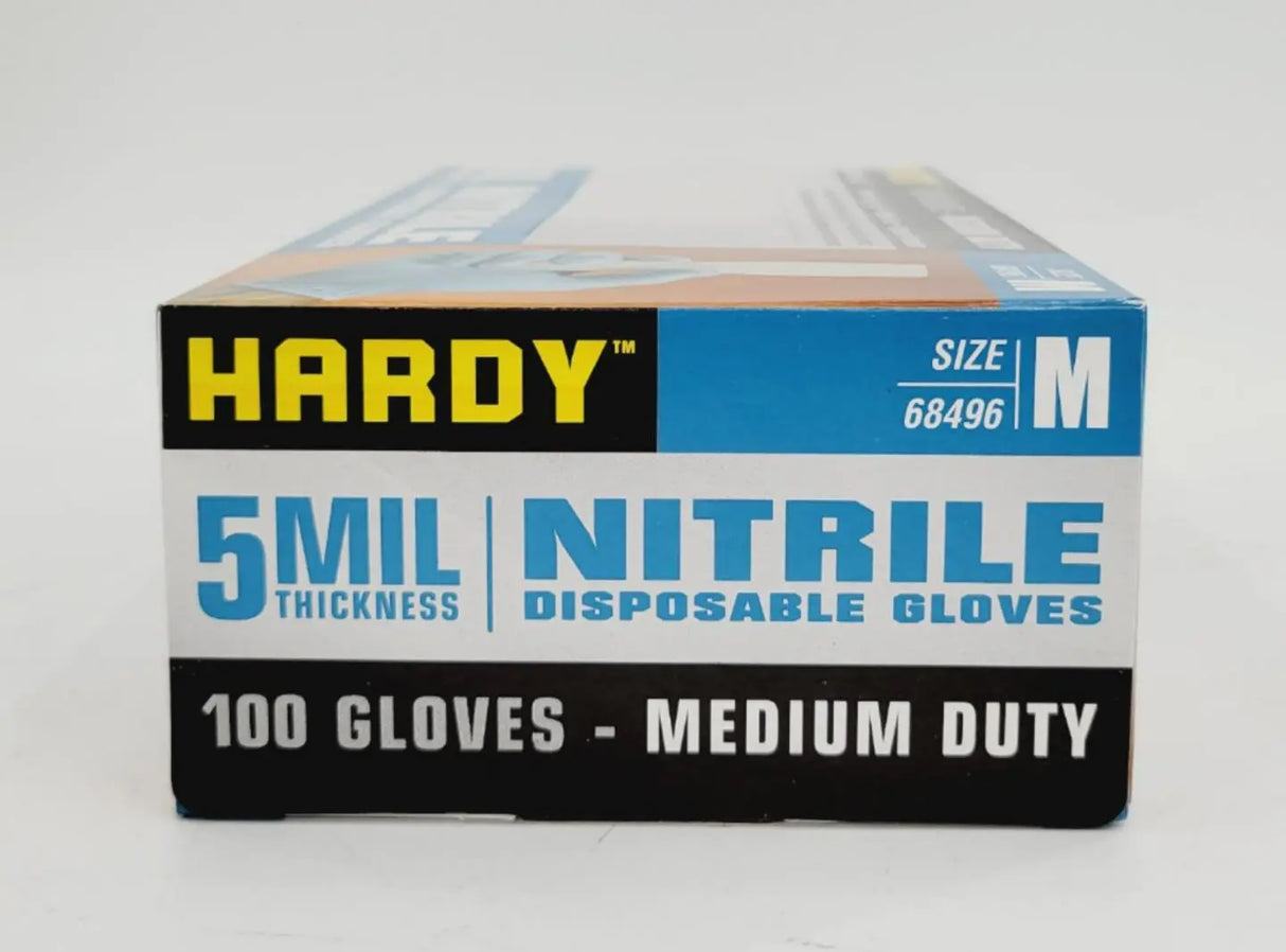 Hardy 5MIL Nitrile Disposable Gloves Medium for Industrial Use 1000/CS Hardy