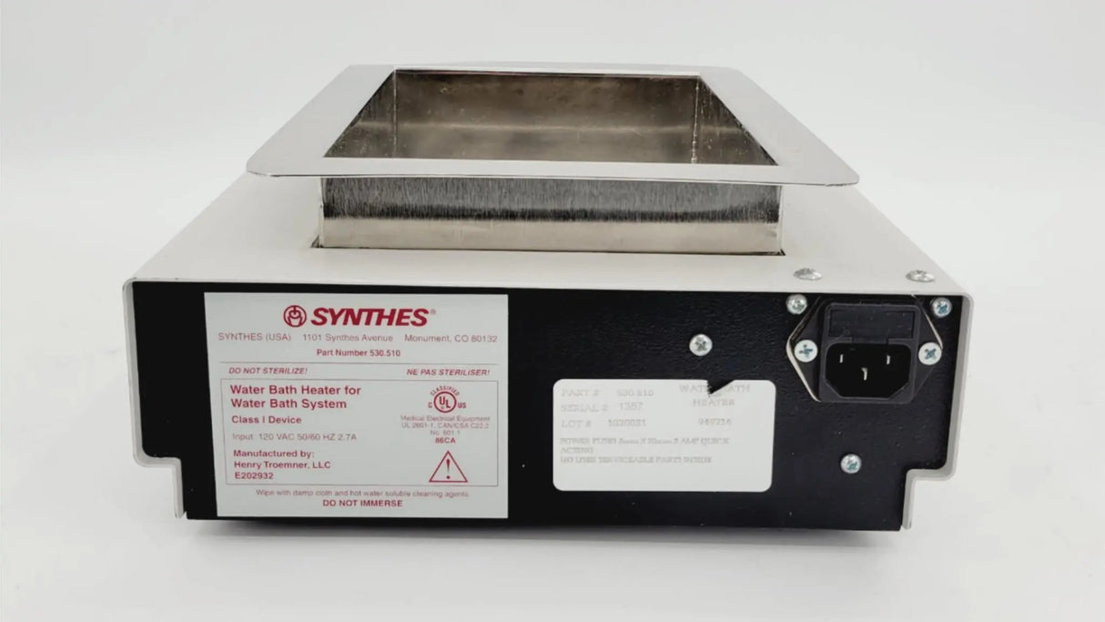 Synthes 530.510 Maxillofacial Resorbable Fixation System Water Bath Heater Synthes