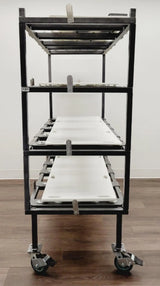 4 Tier 1174-X Multi-Directional Loading Mortuary Roller Rack w/ Transfer Boards Unbranded