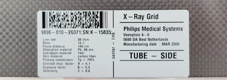 Philips 9896-010-26071 Digital Diagnost Anti Scatter Grid Philips