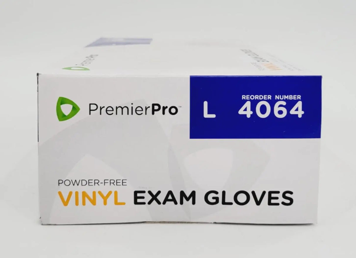 PremierPro Platinum Stretch Vinyl Exam Gloves 4064 Large 1000/CS PremierPro