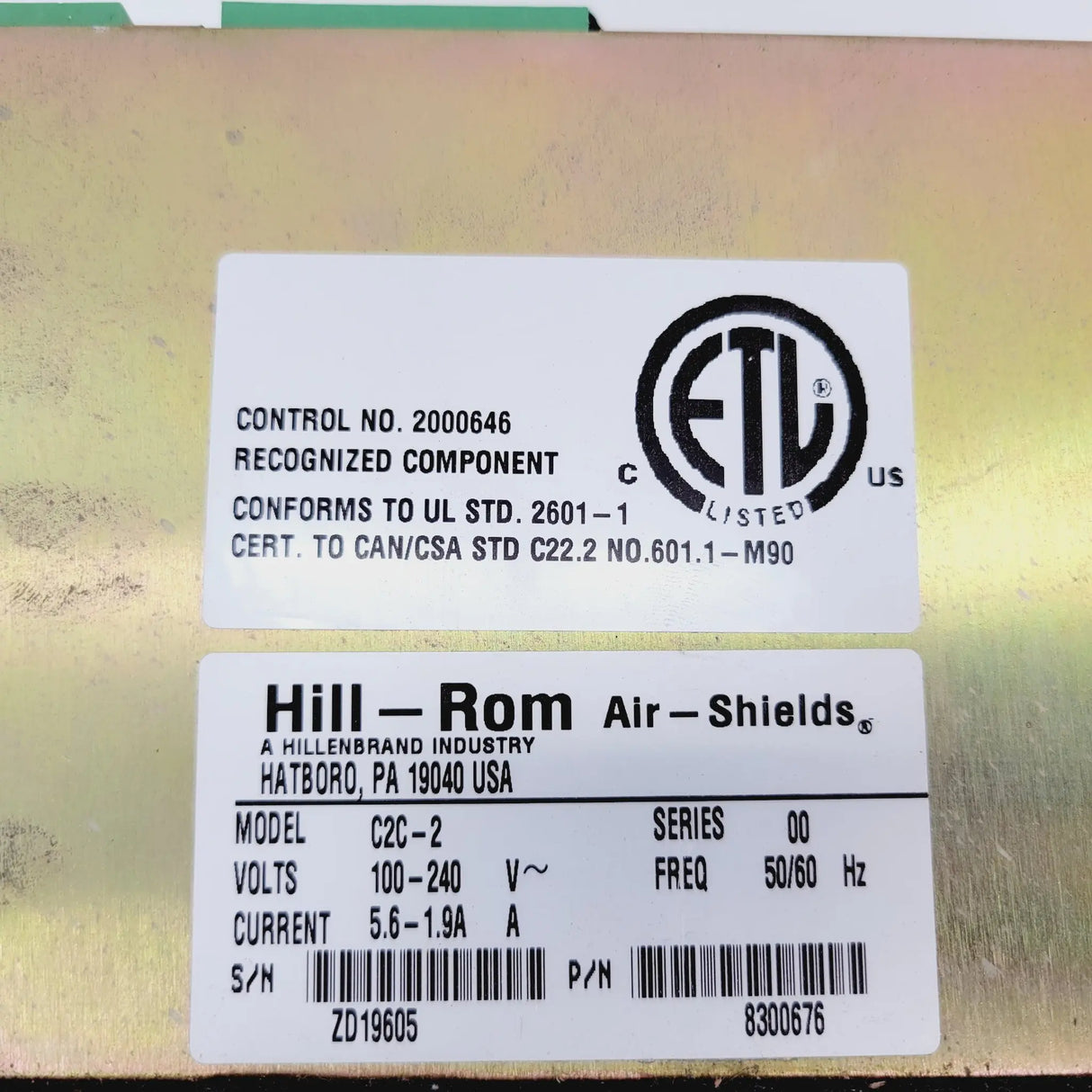 Hill-Rom C2000 Air Shield Incubator Controller Module C2C-2 Version 3.04 Primis Medical