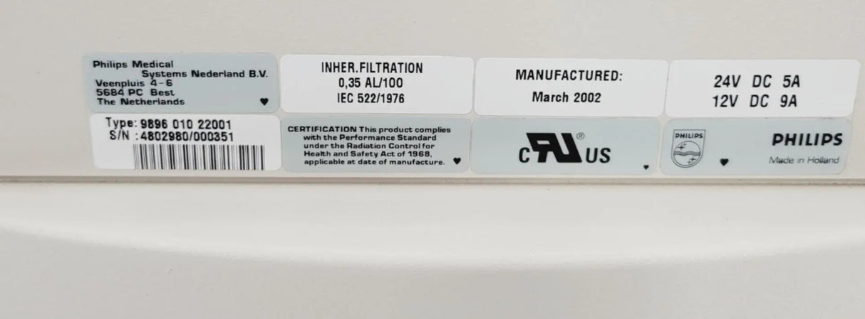 Philips 989601022001 Collimator DOM: 3-2002 Philips