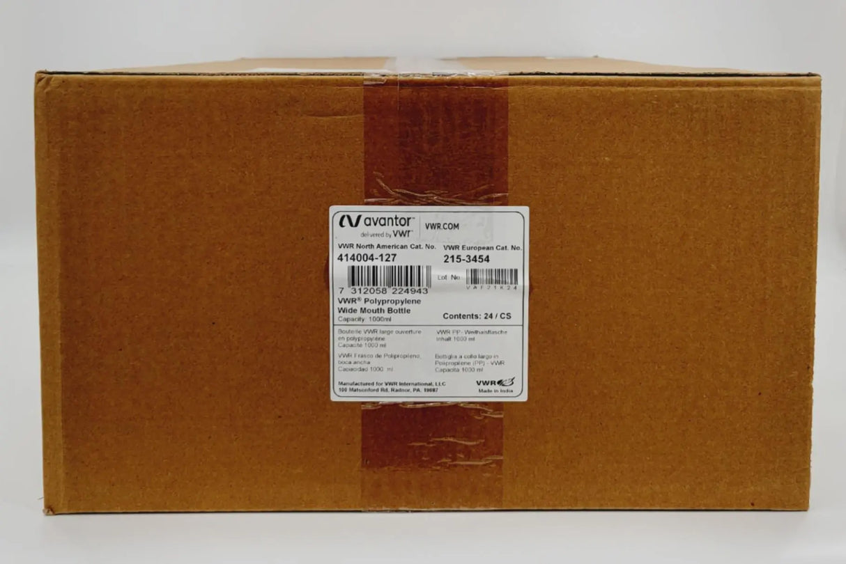 VWR 414004-127 Avantor Polypropylene Wide Mouth Bottle 1000mL 24/CS VWR
