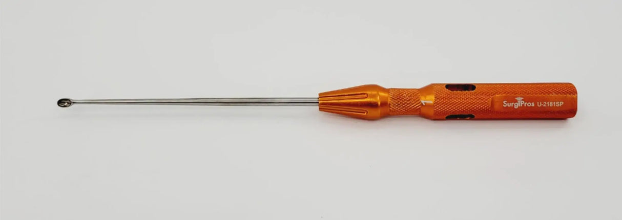 Surgpro U-2181SP Chroma-Line Micro Spinal Curette Straight Size 1 Orange 9-1/4" Surgpro