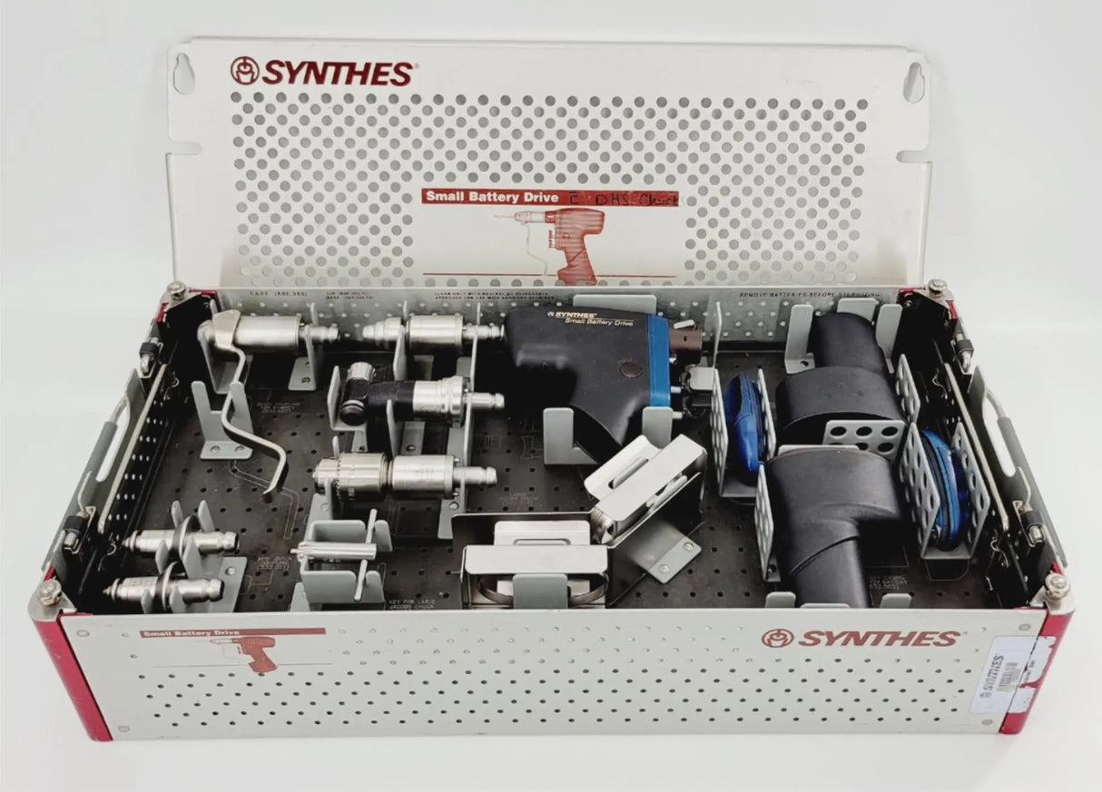 Synthes Small Battery Driver Set with Sterilization Case Orthopedic Synthes