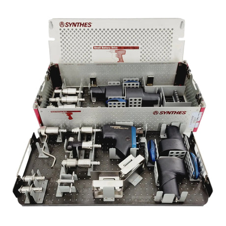 Synthes Small Battery Driver Set with Sterilization Case Orthopedic Synthes