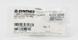Synthes 400.608 1.2mm TI Emergency Screw w/Fluted Tip 8mm 5PK Synthes