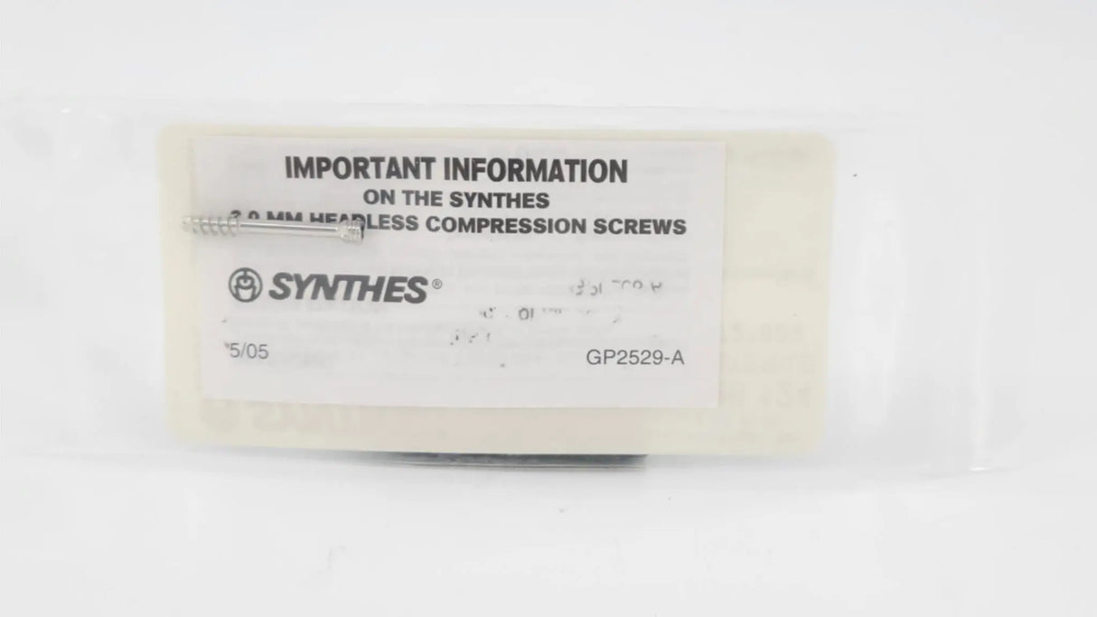 Synthes 02.226.124 3.0mm Headless Compression Screw-Long Thread 24mm Synthes
