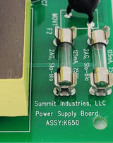 Summit Industries ASSY-K650 Power Supply Board from a L177-03 System Cabinet Summit Industries