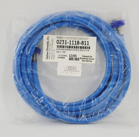 Datex Ohmeda 0231-1118-811 Blue N20 15 Ft BCG DISS H-I-T-N-G/N-G Hose NEW Primis Medical