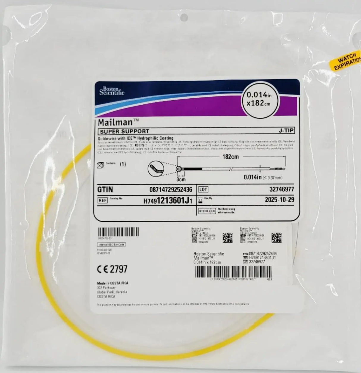 Boston Scientific H7491213601J1 Mailman Super Support Guidewire w/ Ice 182cm Primis Medical