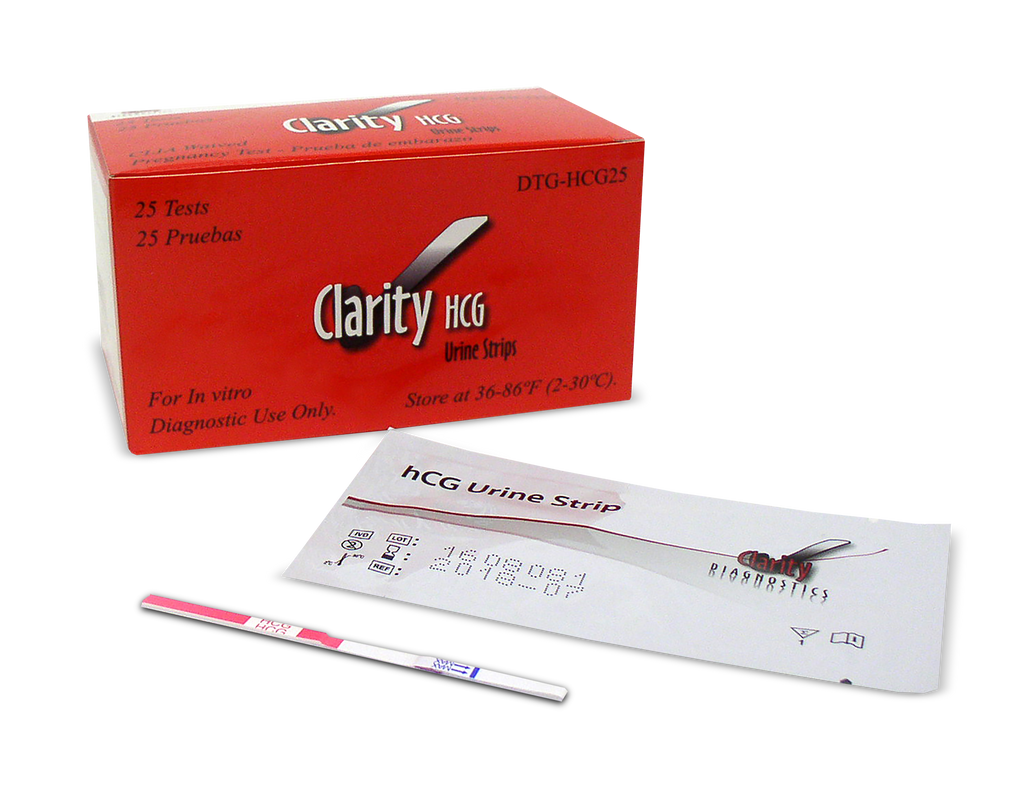 Clarity DTG-hCG Single Step Combo Urine/Serum Pregnancy Test 25, 50, or 100/box