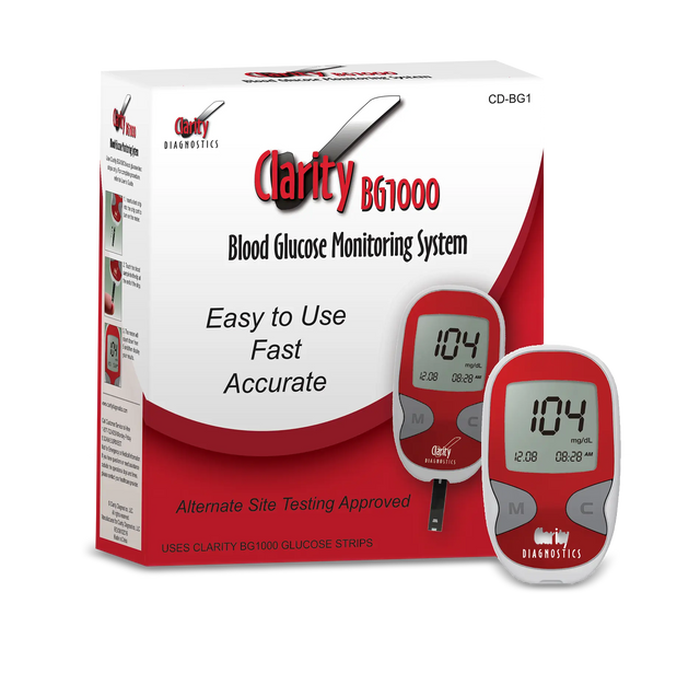 Clarity CD-BG15 BG1000 Blood Glucose Monitoring System (meter and testing strips) Clarity Diagnostics