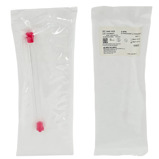 MicroAire Kirschner Wire 1600-1628 (K-Wire) Dual Trocar - 0.7mm x 152mm / 0.028" x 6" 1600-1628 MicroAire