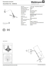 Waldmann HALUX LED N50 Exam Light-3 P SX, Color Changing, Dimming, Gooseneck - Rail Mount Waldmann Lighting