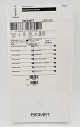 Biomet 908846 Ti-6AI-4V WasherLoc Cancellous Screw 6mm x 46mm Biomet