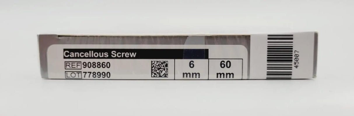 Biomet 908860 Ti-6AI-4V WasherLoc Cancellous Screw 6mm x 60mm Biomet