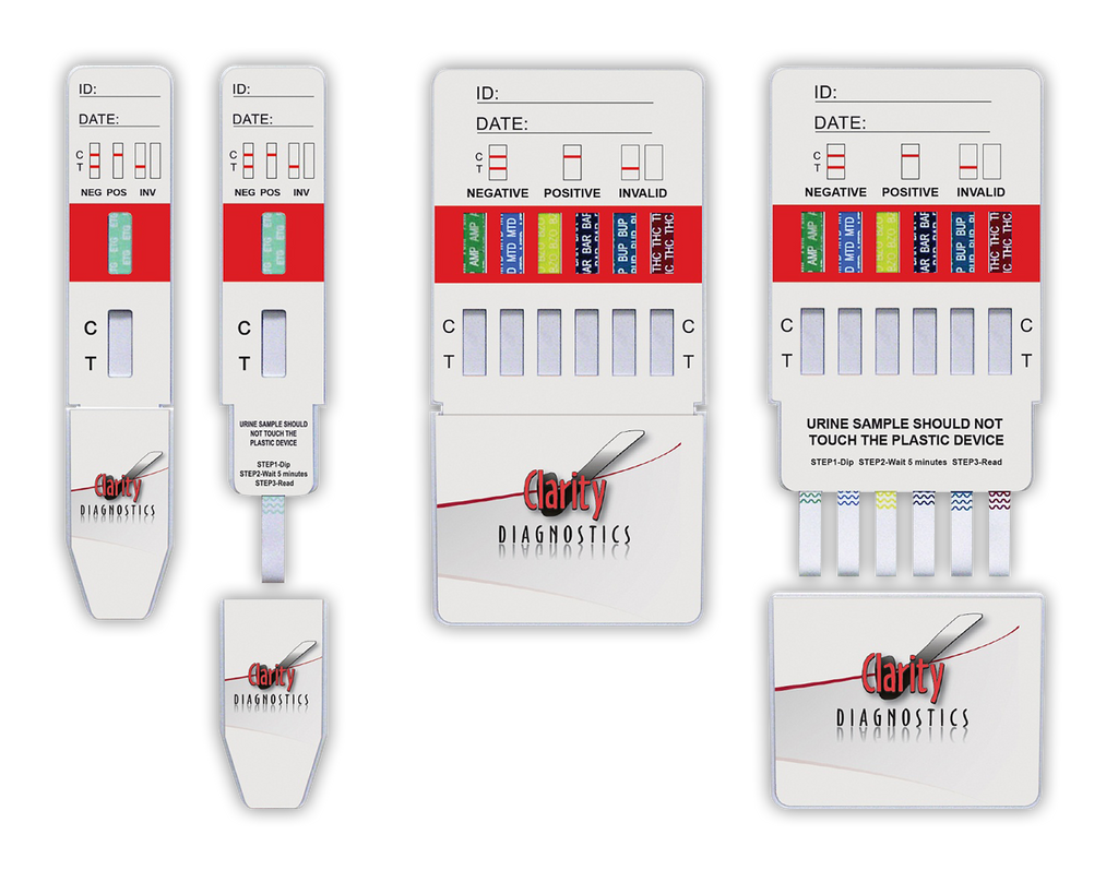 Clarity CD-DOA-154/254 Dip Card Drug Test 5 Panel 25/bx