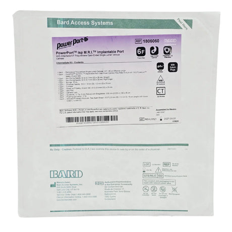 Bard 1806060 PowerPort isp M.R.I. Implantable Port with Attachable 6Fr Polyurethane Catheter Bard