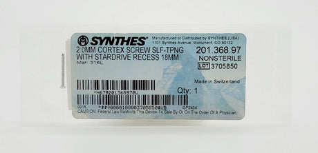 Synthes 201.368.97 2.0MM CORTEX SCREW SLF-TPNG WITH STARDRIVE RECESS 18MM Synthes