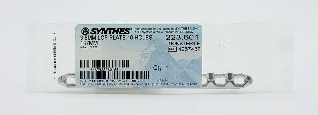 Synthes 223.601 3.5MM LCP PLATE 10 HOLES 137MM