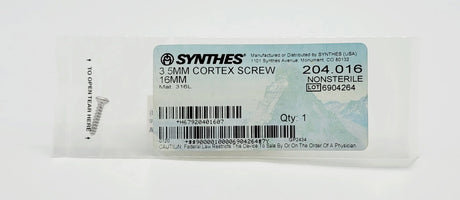 Synthes 204.016 3.5MM CORTEX SCREW 16MM Synthes