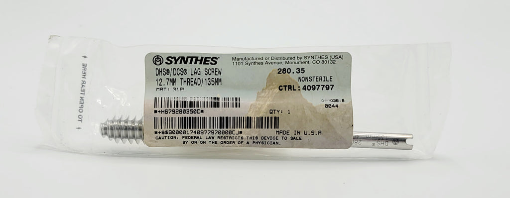 Synthes 280.350 DHS/DCS LAG SCREW 12.7MM THREAD/135MM