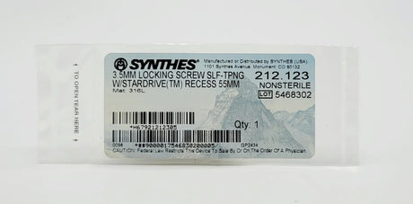 Synthes 212.123 3.5MM LOCKING SCREW SLF-TPNG W/STARDRIVE(TM) RECESS 55MM Synthes