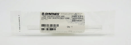 Synthes 292.721 1.6MM THREADED GUIDE WIRE- SPADE POINT ON BOTH ENDS 150MM Synthes