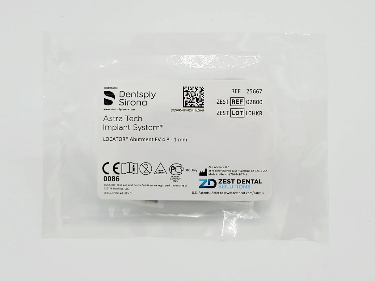 Zest Anchors 2800 Locator Abutment For Ev 4.8 X 1.0mm, Astra Tech Zest Anchors